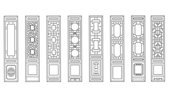 衡南喜迎门中式花格CAD设计图样式大全